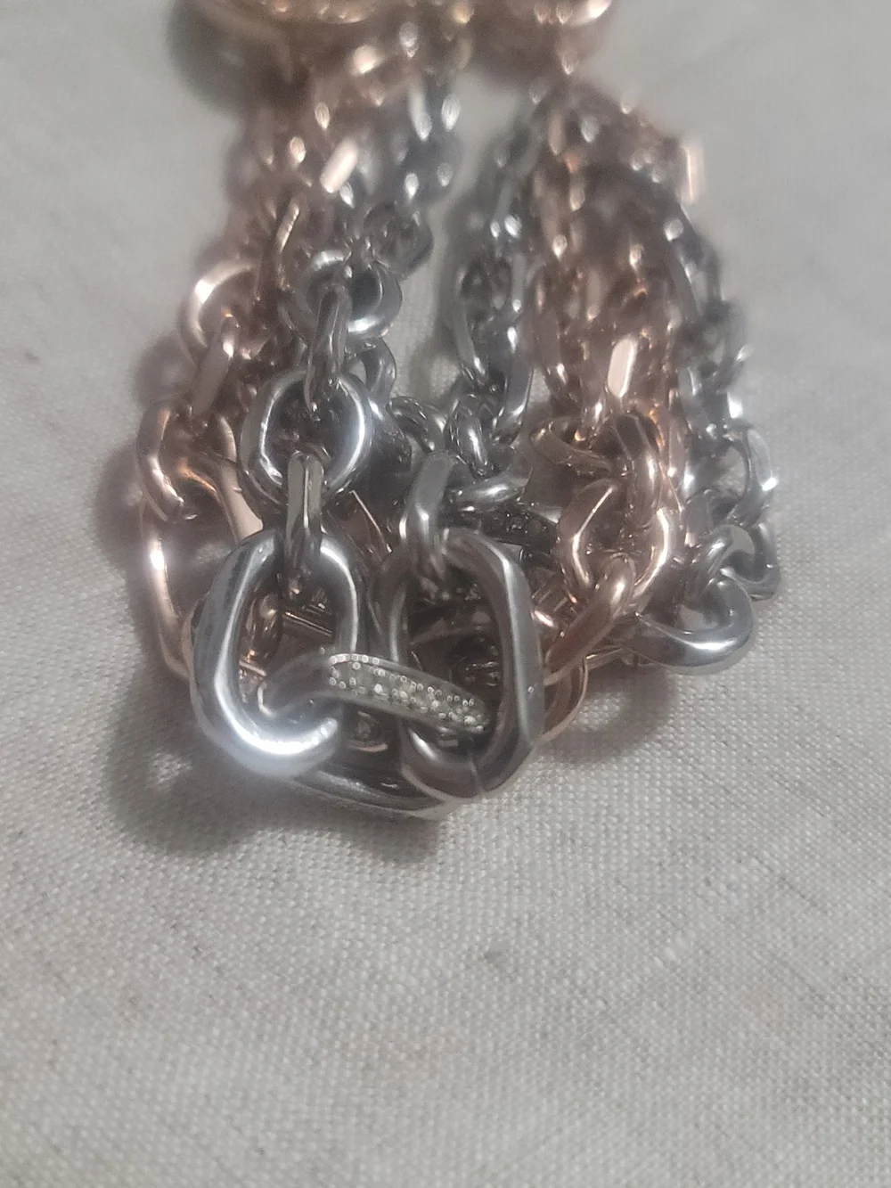 Dual-Tone Link Chain Bracelet Set — Rose Gold & Silver